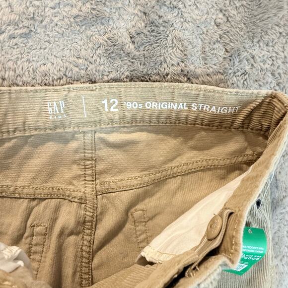 NWT Gap Tan Khaki Corduroy Jeans Pants 90s Original Straight Boys 12 - Picture 8 of 11